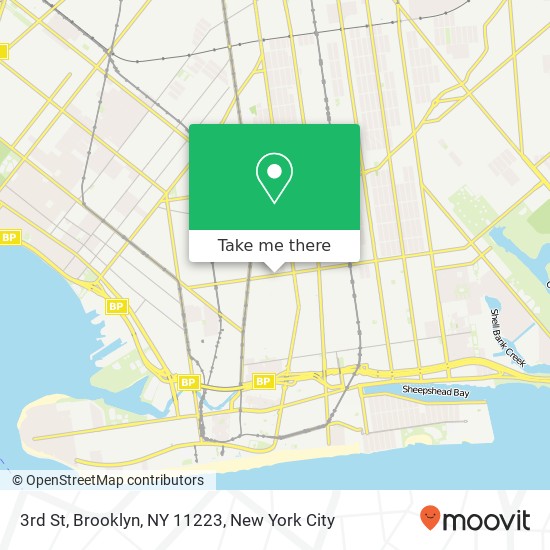Mapa de 3rd St, Brooklyn, NY 11223