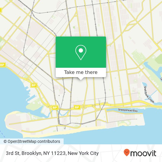 Mapa de 3rd St, Brooklyn, NY 11223