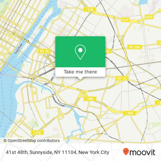 Mapa de 41st 48th, Sunnyside, NY 11104