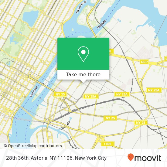 Mapa de 28th 36th, Astoria, NY 11106