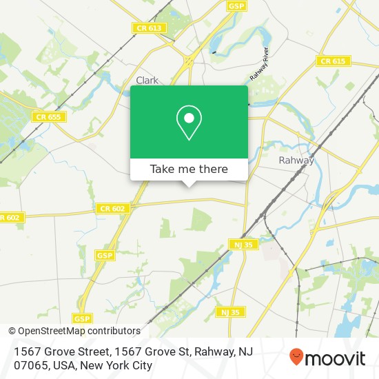 Mapa de 1567 Grove Street, 1567 Grove St, Rahway, NJ 07065, USA