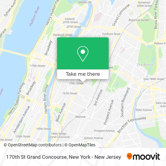 170th St Grand Concourse map