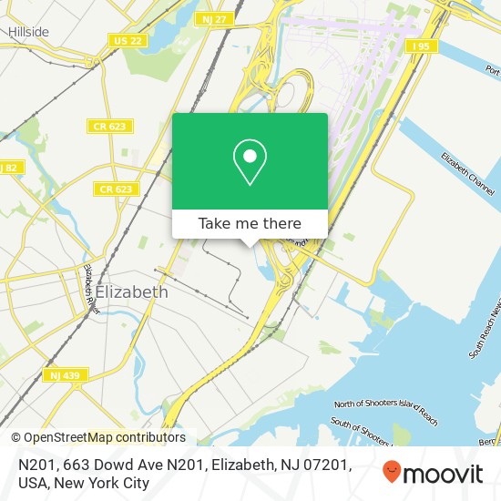 N201, 663 Dowd Ave N201, Elizabeth, NJ 07201, USA map