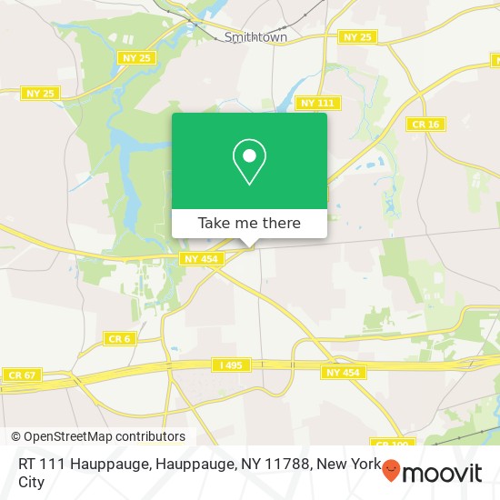 Mapa de RT 111 Hauppauge, Hauppauge, NY 11788