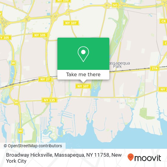 Mapa de Broadway Hicksville, Massapequa, NY 11758