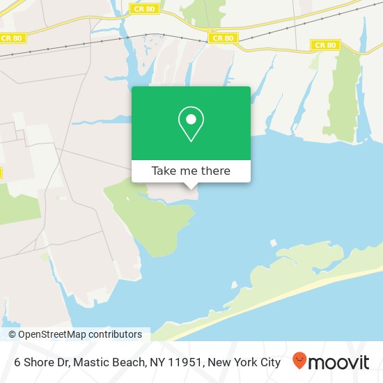 Mapa de 6 Shore Dr, Mastic Beach, NY 11951