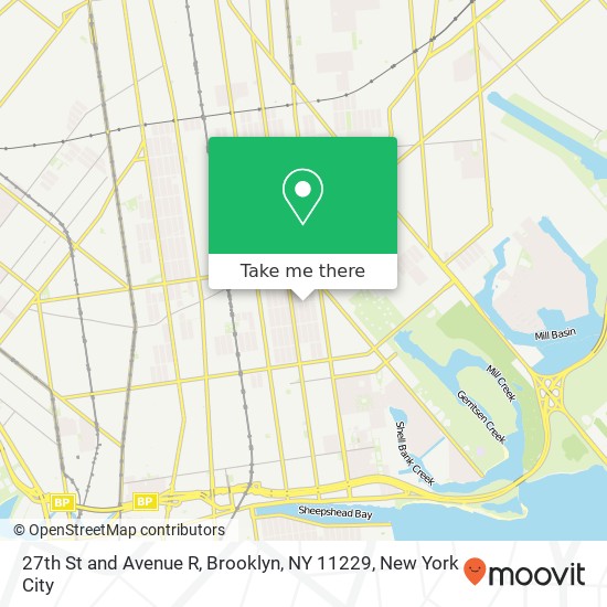 Mapa de 27th St and Avenue R, Brooklyn, NY 11229