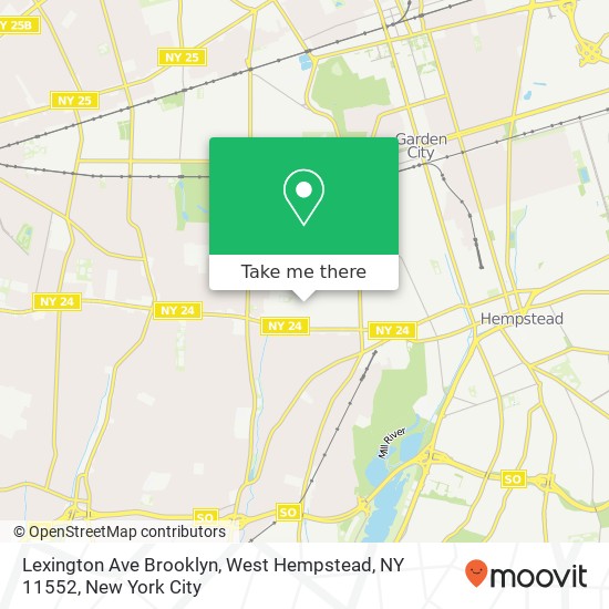 Mapa de Lexington Ave Brooklyn, West Hempstead, NY 11552