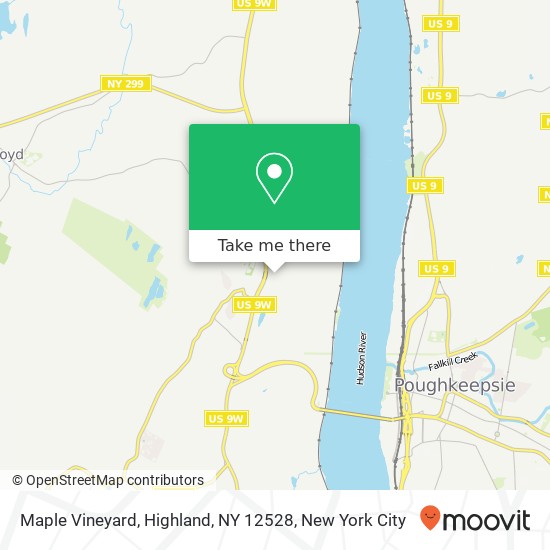 Mapa de Maple Vineyard, Highland, NY 12528