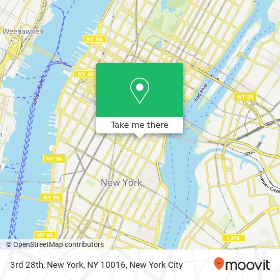 Mapa de 3rd 28th, New York, NY 10016