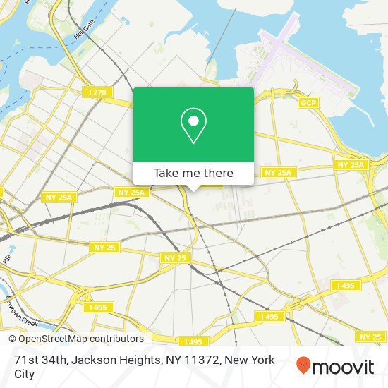 71st 34th, Jackson Heights, NY 11372 map