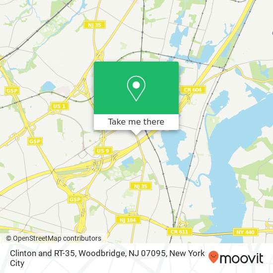 Clinton and RT-35, Woodbridge, NJ 07095 map