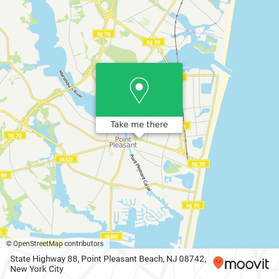 Mapa de State Highway 88, Point Pleasant Beach, NJ 08742