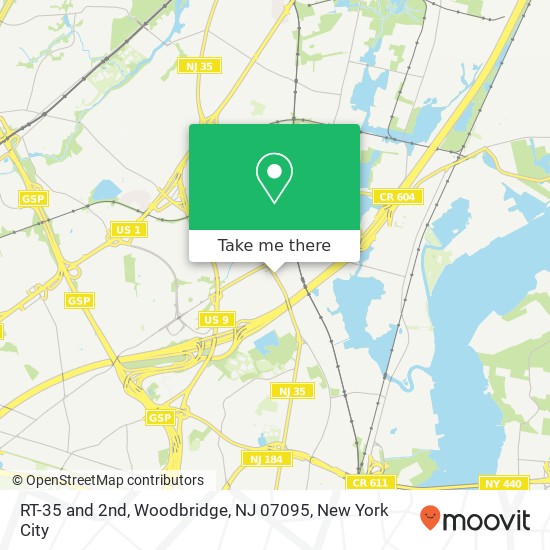 Mapa de RT-35 and 2nd, Woodbridge, NJ 07095