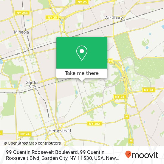 99 Quentin Roosevelt Boulevard, 99 Quentin Roosevelt Blvd, Garden City, NY 11530, USA map