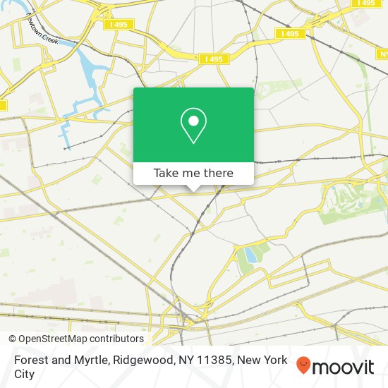 Mapa de Forest and Myrtle, Ridgewood, NY 11385