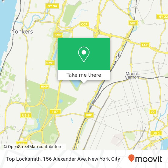 Mapa de Top Locksmith, 156 Alexander Ave