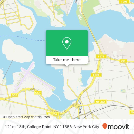 Mapa de 121st 18th, College Point, NY 11356