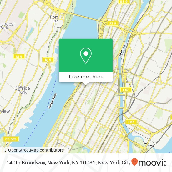 140th Broadway, New York, NY 10031 map