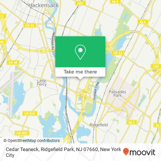 Mapa de Cedar Teaneck, Ridgefield Park, NJ 07660