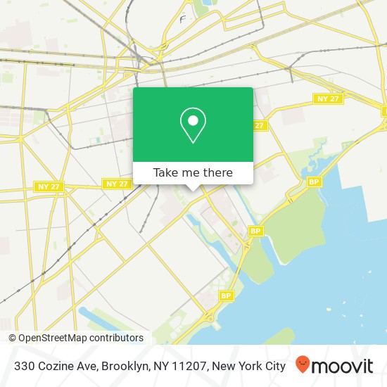 Mapa de 330 Cozine Ave, Brooklyn, NY 11207