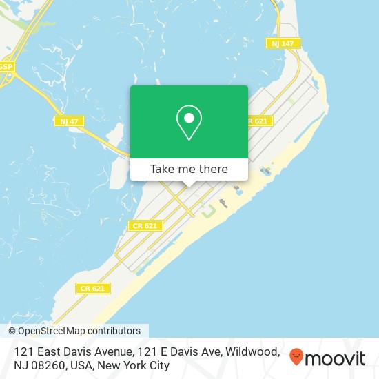 121 East Davis Avenue, 121 E Davis Ave, Wildwood, NJ 08260, USA map