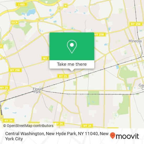 Mapa de Central Washington, New Hyde Park, NY 11040