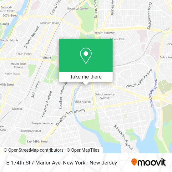 E 174th St / Manor Ave map