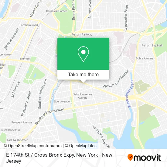 E 174th St / Cross Bronx Expy map
