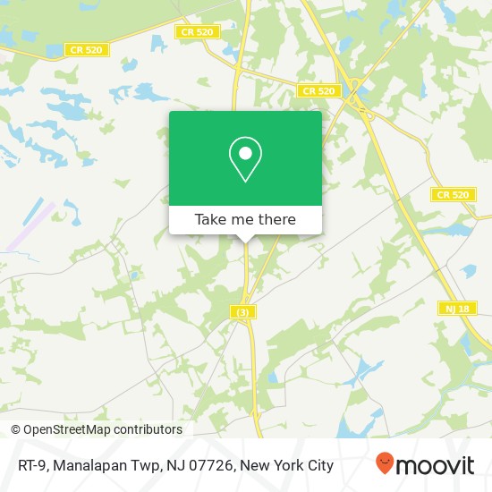 Mapa de RT-9, Manalapan Twp, NJ 07726