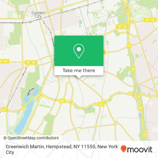Mapa de Greenwich Martin, Hempstead, NY 11550