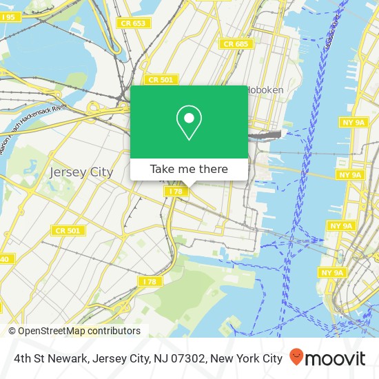 4th St Newark, Jersey City, NJ 07302 map