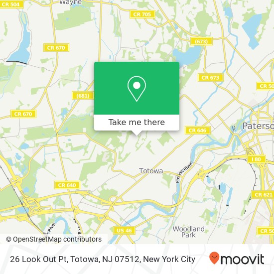 Mapa de 26 Look Out Pt, Totowa, NJ 07512