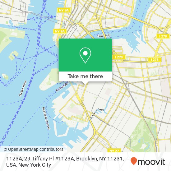 Mapa de 1123A, 29 Tiffany Pl #1123A, Brooklyn, NY 11231, USA