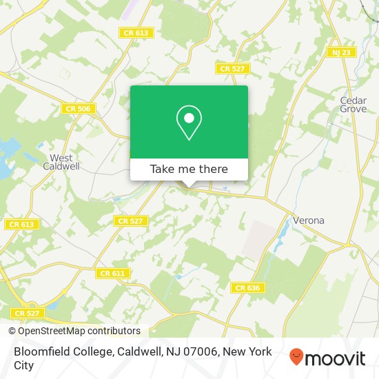 Bloomfield College, Caldwell, NJ 07006 map