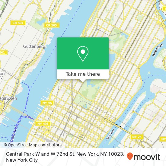 Central Park W and W 72nd St, New York, NY 10023 map