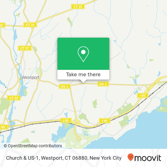 Church & US-1, Westport, CT 06880 map