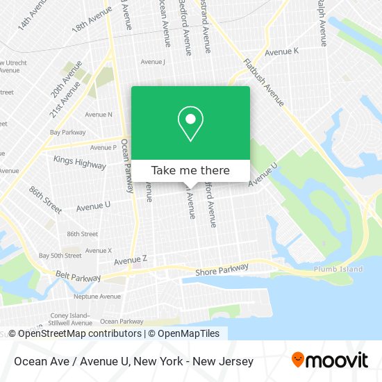 Mapa de Ocean Ave / Avenue U
