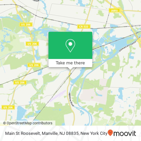 Mapa de Main St Roosevelt, Manville, NJ 08835