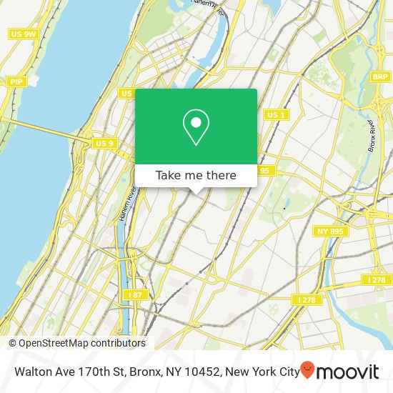 Walton Ave 170th St, Bronx, NY 10452 map