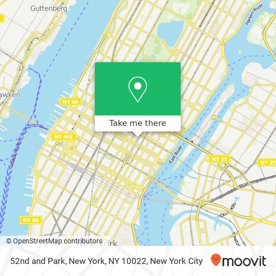 52nd and Park, New York, NY 10022 map