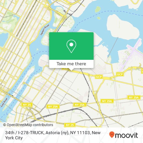 Mapa de 34th / I-278-TRUCK, Astoria (ny), NY 11103