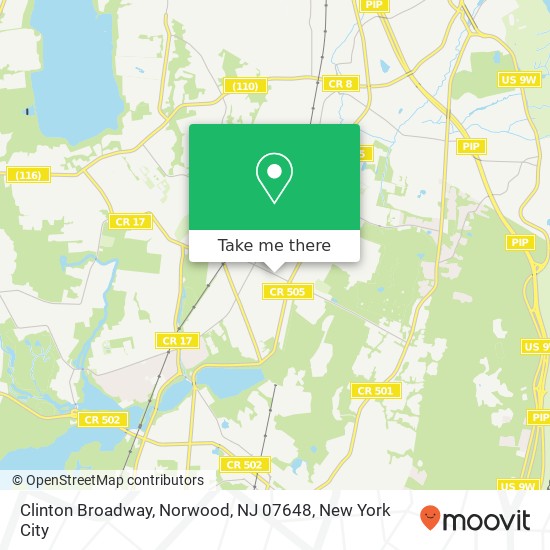 Mapa de Clinton Broadway, Norwood, NJ 07648