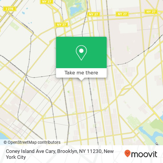 Mapa de Coney Island Ave Cary, Brooklyn, NY 11230