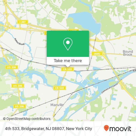 Mapa de 4th 533, Bridgewater, NJ 08807