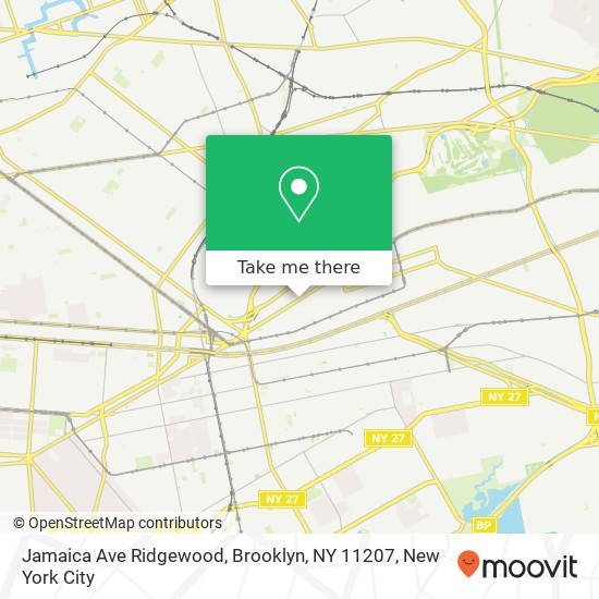 Mapa de Jamaica Ave Ridgewood, Brooklyn, NY 11207