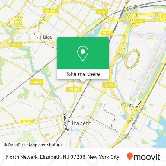 North Newark, Elizabeth, NJ 07208 map