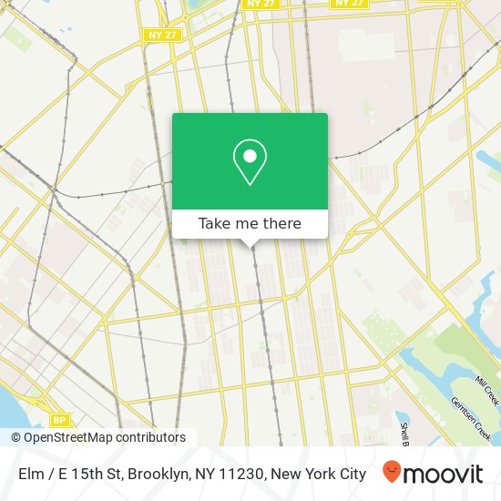 Mapa de Elm / E 15th St, Brooklyn, NY 11230