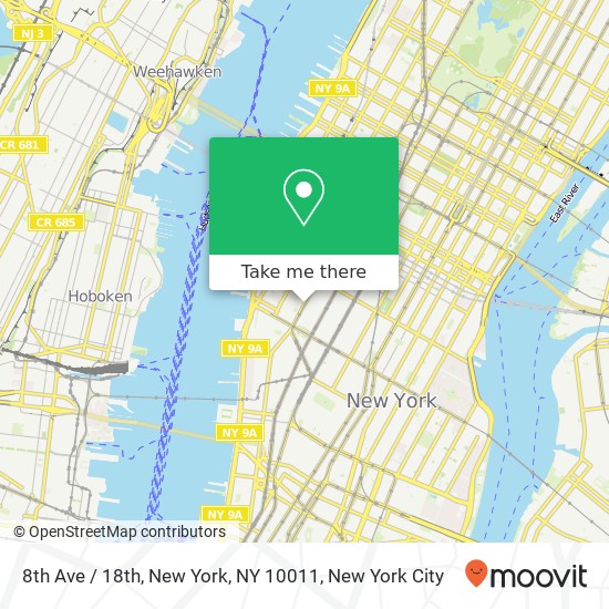 Mapa de 8th Ave / 18th, New York, NY 10011