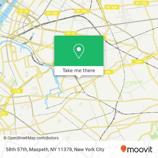 Mapa de 58th 57th, Maspeth, NY 11378